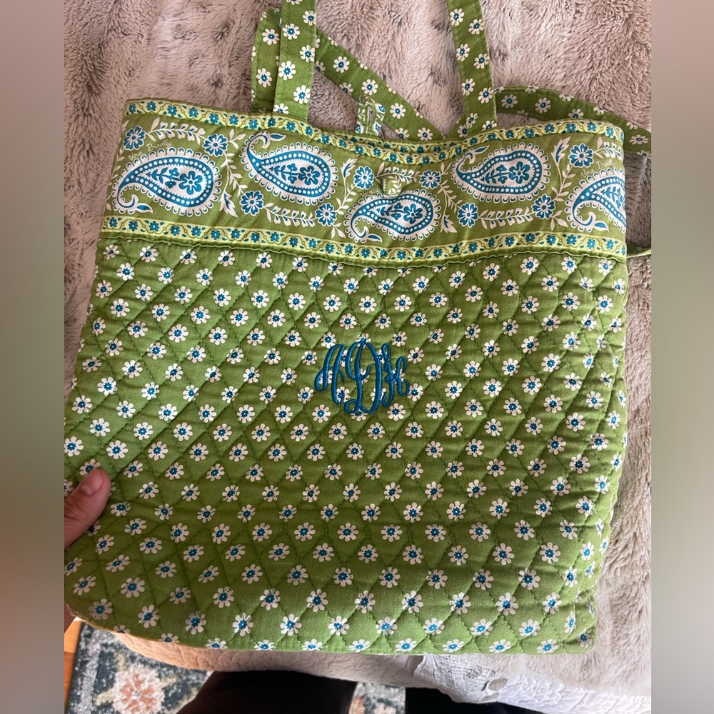 Vera Bradley Green Floral Tote Bag
